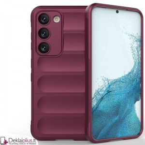 Magic Shield guminis dėklas su kameros apsauga - bordo spalvos (Samsung Galaxy S23)